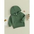 thumbnail image 3 of Cenuakty Kids Baby Sweatshirt Solid Color Long Sleeve Hoodie Pullovers Autumn Tops for Toddler Cute Fall Clothes, 3 of 9