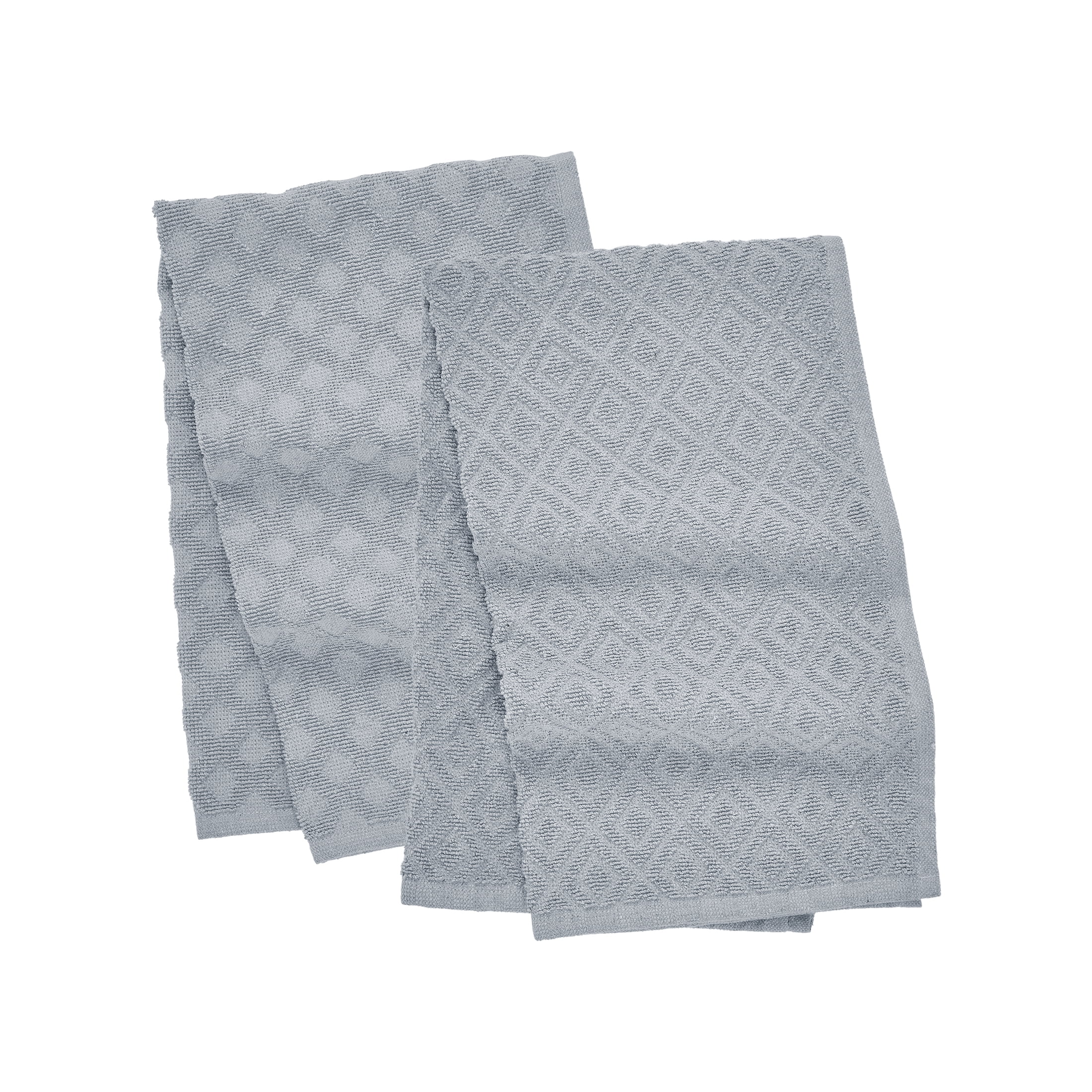 My Texas House Woven 16" x 28" 2-Piece Cotton Terry Kitchen Towel Set, Gray