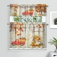 thumbnail image 6 of Fall Pumpkin Kitchen Curtains Valances and Tiers Set for Windows, Autumn Truck Maple Leaves Bathroom Window Curtain Valance 3 Piece Sets,Thanksgiving Kitchen Decor for Living Room,54''''x 36'''', 6 of 6