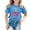 Blue, variant on Girls Carnival Print Short Sleeve T-Shirt Colorful Festival Graphic Tee for Kids Comfortable Round Neck Top