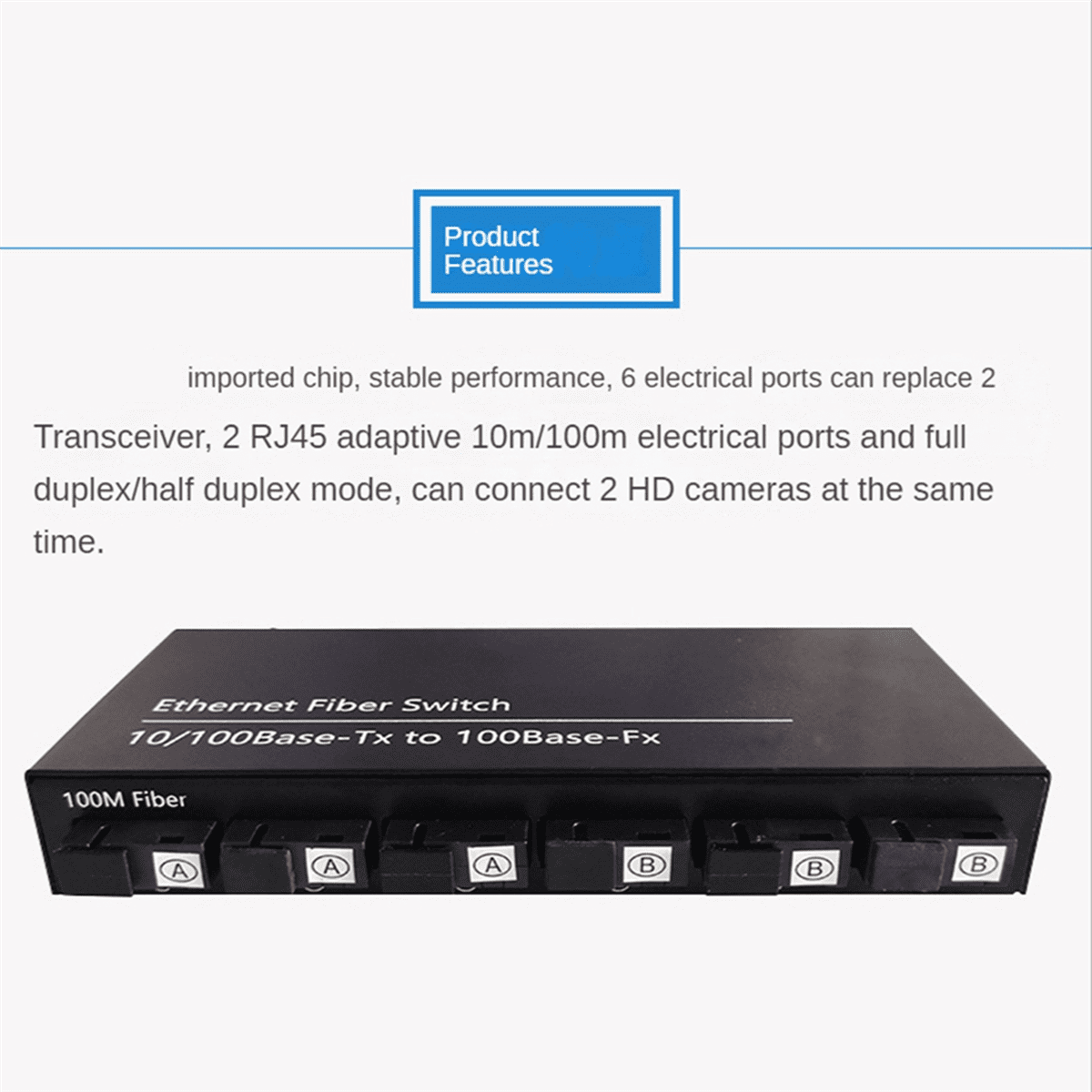 3X 6Port 10/100M Ethernet Switch 6 Fiber Port 25KM 2UTP RJ45 Fiber Optical Transceiver Optical Media Converter US Plug,3 x Ethernet Fiber Switch 3 supply,Black