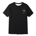 thumbnail image 4 of NINGMENG Chemises & Hauts pour Garçons Tout-Petits Imprimé Cocotier Col Rond Manches Courtes Mignon Décontracté Sport Confortable Chandail Tee-Shirts Extérieur, Noir, 8-9 Ans, 4 of 4