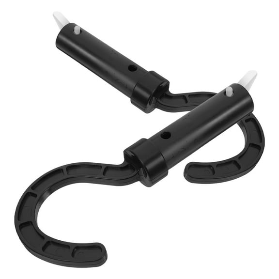 Pool Tool Accessories with Telescopic Rod for Swimming Pool Black Plastic 2pcs
