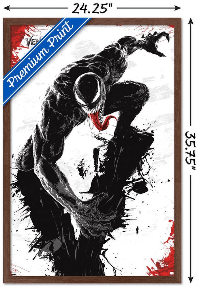 Marvel Venom: Let There be Carnage - V Wall Poster, 22.375" x 34", Framed