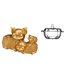 thumbnail image 1 of Figura moderna de cerdo de resina y dulcero de calabaza de cristal. Estatua coleccionable de animal. Tarro para , ideal para estantería, entra, 1 of 8