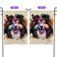 thumbnail image 2 of Shetland Sheepdog Portrait Watercolor Vintage Retro Styles Garden Flag 12x18in Double Sided Sheltie Dog Lover Gifts Outdoor Decor - 00001, 2 of 5