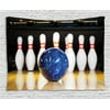 Bowling Party Decorations Tapestry, Blue Abstract Ball on Lane Pins Close Up View Sports Leisure Game, Wall Hanging for Bedroom Living Room Dorm Decor, 60W X 40L Inches, Multicolor, by Ambesonne