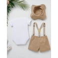 thumbnail image 2 of FYMNSI Toddler Baby Boys First Birthday Wild One Animal Outfit Romper Suspenders Shorts Hat Photo Shoot Clothes, 2 of 8