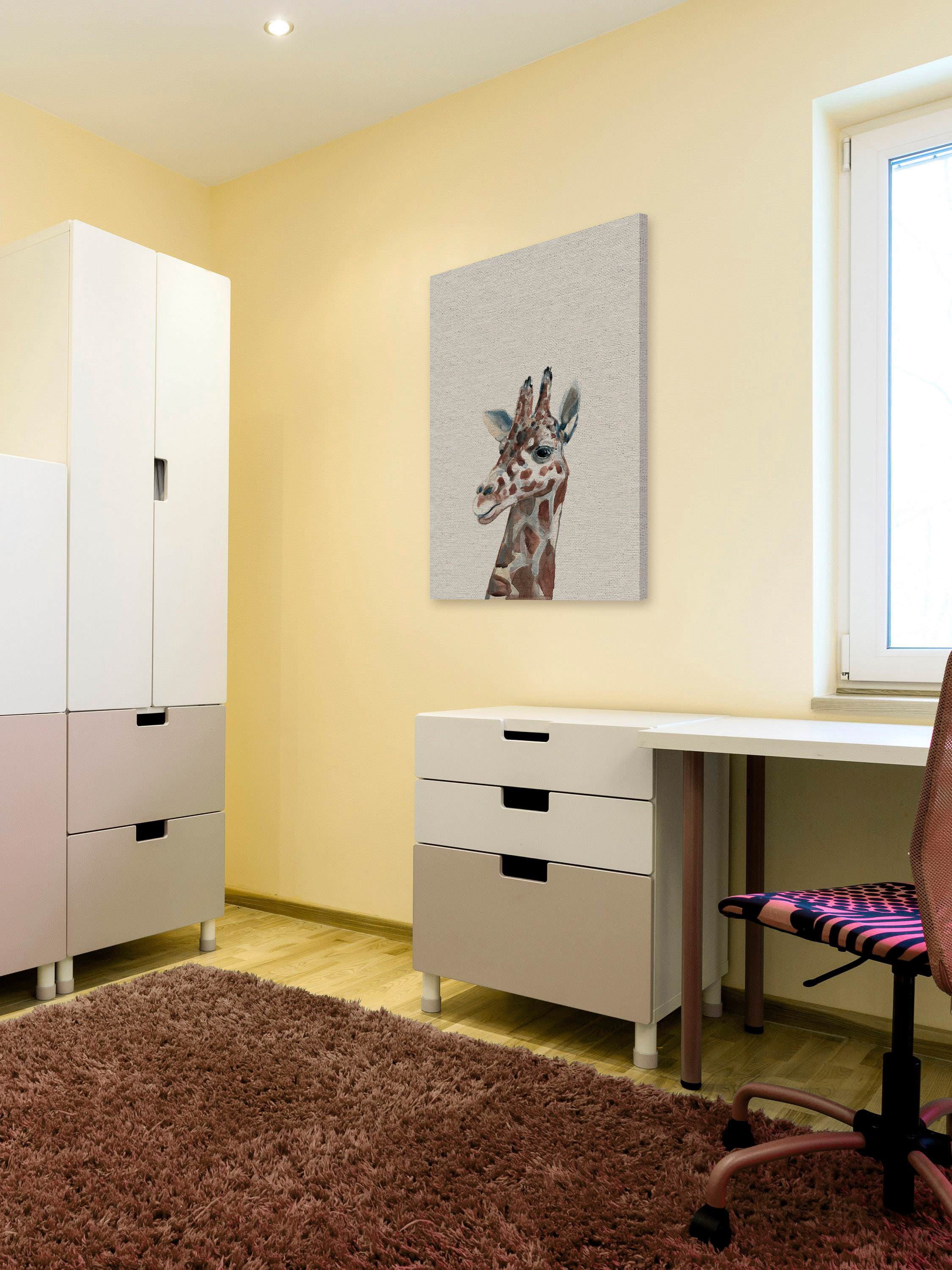 Friendly Giraffe II Painting Print on Wrapped Canvas