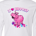 thumbnail image 4 of Inktastic I Love Hippos with Pink Hippo and Flowers Long Sleeve Youth T-Shirt, 4 of 5