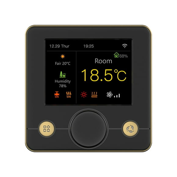 Carevas WIFI Intelligent Thermostat with RGB Colorful LCD Display Electric Heating Thermostat Indoor Constant Temperature Controller Digital Programmable Thermostat
