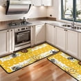 thumbnail image 3 of Kitchen Rugs Sets Of 2,Yellow Dot Sunflower Bee Pattern Anti Fatigue Kitchen Mat Rugs Non Slip Washable,Decorative Kitchen Floor Mats for Kitchen,Sink,Laundry,17"x47"+17"x47", 3 of 5