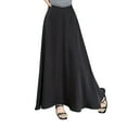 thumbnail image 2 of Byworldtasic Womens Solid Color Skirts Women's Satin High Waist Hidden Elasticized Waistband Flared Casual A Line Midi Skirt, 2 of 8