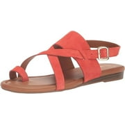 Franco Sarto Women's Gia Open Toe Low Wedge Heel Strap Sandals, Tangelo Orange, Size 7.5 M