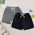 thumbnail image 2 of NOLDARES Baby Boys blend Cotton Linen Blend Cute print Shorts Loose Shorts for Summer Vacation(Black,18-24 Months), 2 of 7