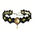 thumbnail image 5 of Black Lace Gothic Collar Vampire Collar Pendant Chain Rhinestone Punk Halloween Costume Jewelry, 5 of 5