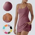 thumbnail image 2 of Womens Tennis Dress Sets, Athletic Dresses with Pockets Shorts, Summer Workout Golf Outfits L, 2 of 9