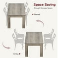 thumbnail image 6 of Dining Table for 4-6, 63" Wood Farmhouse Large Kitchen Table with Strong 4 Triangle Legs, Rectangular Dining Room Dinner Table with Sturdy Extra Support for Kitchen, Apartment, Retro Gray, 6 of 7