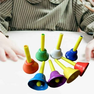 Hand Bells Set, Percussion 8 Note Diatonic Metal Hand Bell Kit for Toddler,  Kid, and Adults, Used for Festival, Musical Teaching, Church Chorus,  Wedding, Family Parties 