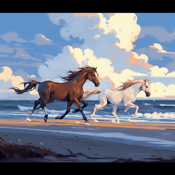 Paint by Number DIY Paint by Numbers Kit for Kids & Adults Beginner DIY Acrylic Painting Kits, 16x20 inch （Horse）