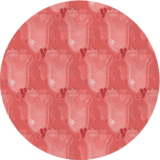 Ahgly Company Tapis d'Intérieur Lavable en Machine Carré Transitionnel Rouge Rubis, 3 Pieds Carré