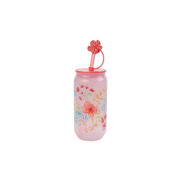 Mainstays Tropical Flower Color-Changing Acrylic Sipper Tumbler, 580mL