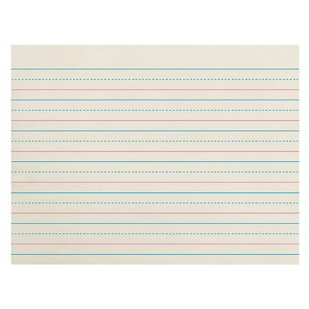 Zaner-Bloser Newsprint Handwriting Paper White , Dotted Midline, Grade K, 3/4" x 3/8" x 3/8" Ruled Long, 10-1/2" x 8", 500 Sheets | Bundle of 2 Reams