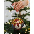 thumbnail image 5 of Stained glass snowman Christmas ornament, Christmas decoration, holiday present idea, heirloom keepsake, round ceramic, gift Exchange, bauble present, gift idea, 5 of 8