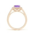 thumbnail image 2 of ANGARA Natural Cushion 1.35 ct Amethyst Cocktail Ring with Diamond Halo in 14K Rose Gold for Women (Size-7mm) | February Birthstone, Anniversary, Jewelry Gift for Women | Natural Amethyst Ring, 2 of 8