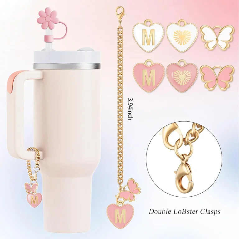Dustproof Straw Caps 16 Pcs Pink Black Girl Straw Toppers For Stanley Cup -  Reusable Dust Covers For 40oz & 30oz Tumblers (Fits 0.35-0.4" Straws) Pink  Black Girl Tumbler Accessories