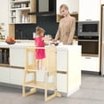 thumbnail image 4 of Costway 7-in-1 Toddler Climbing Toy Set with Reversible Ramp Convertible Step Stool Natural, 4 of 10