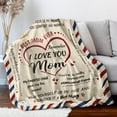 thumbnail image 4 of Mom Birthday Gifts, Mom Letter Blanket, Gifts for Mom from Daughter Son, Mom Gifts for Mothers Day Christmas, Super Soft Flannel Throw Blankets for Mom 60"X50", 4 of 6