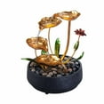 thumbnail image 2 of MSEONWXI Metal Lotus Circulating Fountain Beautiful Tabletop Water Feature for Zen Home Decor Water Fountain Led Light(23034), 2 of 7