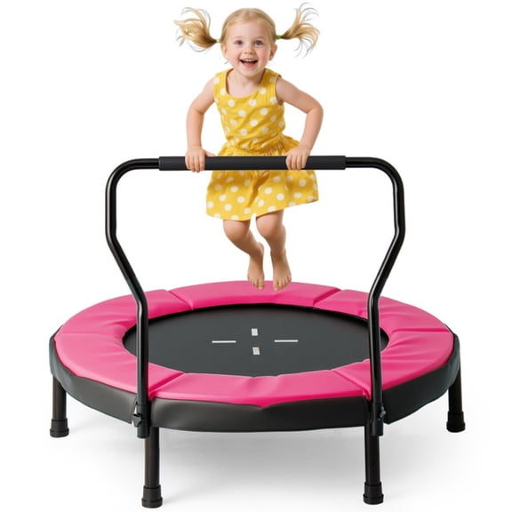 Redsmile 40 Inch Trampoline for Kids Indoor Outdoor Fitness Trampoline, Pink