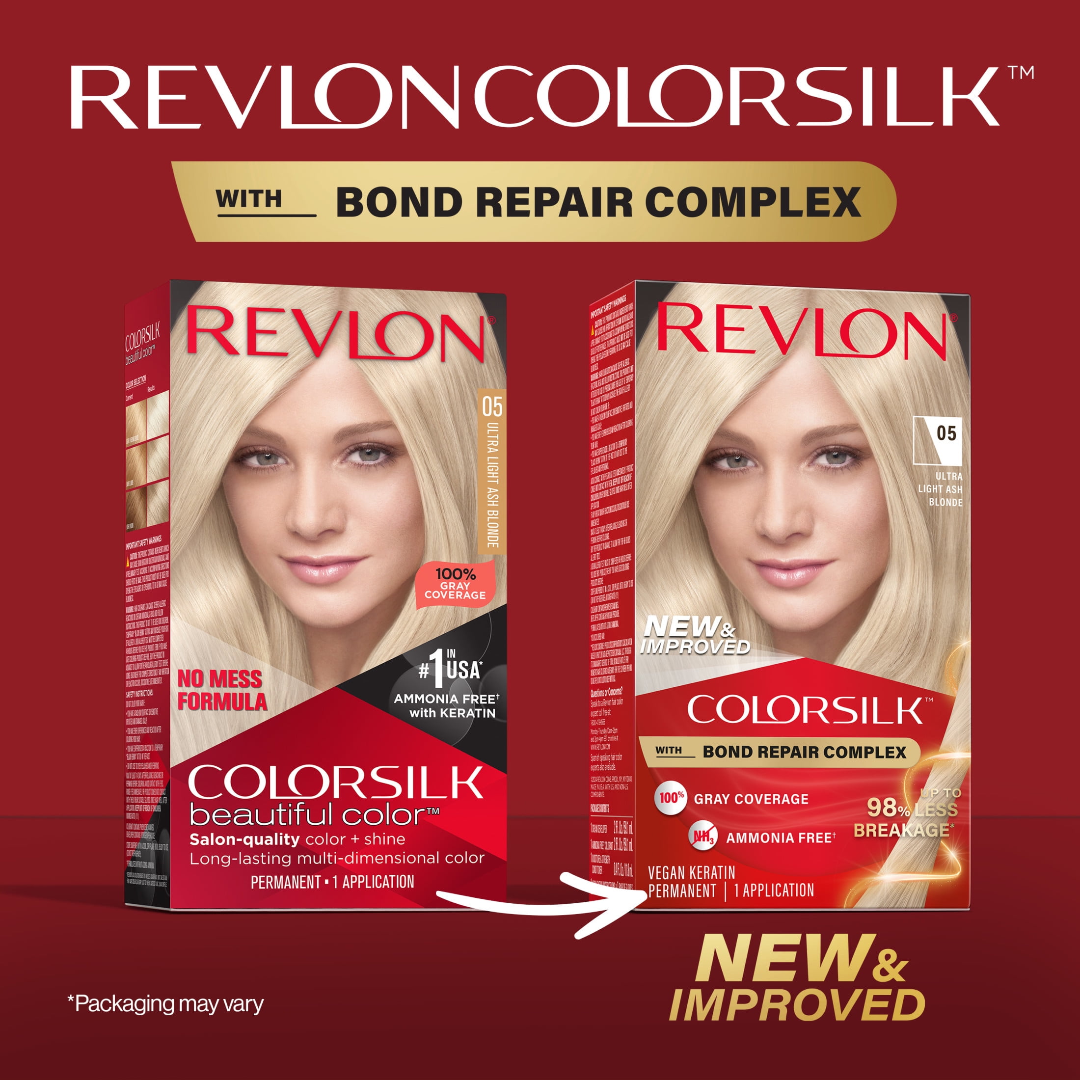 Revlon ColorSilk Permanent Hair Color, Bond Repair Complex, 05 Ultra Light Ash Blonde, 1 pack  (图3)