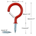 thumbnail image 2 of Unique Bargains 30pcs Cup Hooks 1-1/2 Inch Vinyl Coated Screw-in Ceiling Wall Thread Hooks Great for Indoor Outdoor Hanger Red, 2 of 7