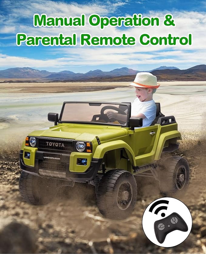 EastVita 24V Ride on Car for Kids, 2 Seater Ride on Car Truck, Licensed Toyota Electric Car with Parent Remote Control, 4.4MPH, 4x550W Motors