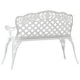 thumbnail image 3 of vidaXL Garden Bench 108 cm Cast Aluminium White, 3 of 4
