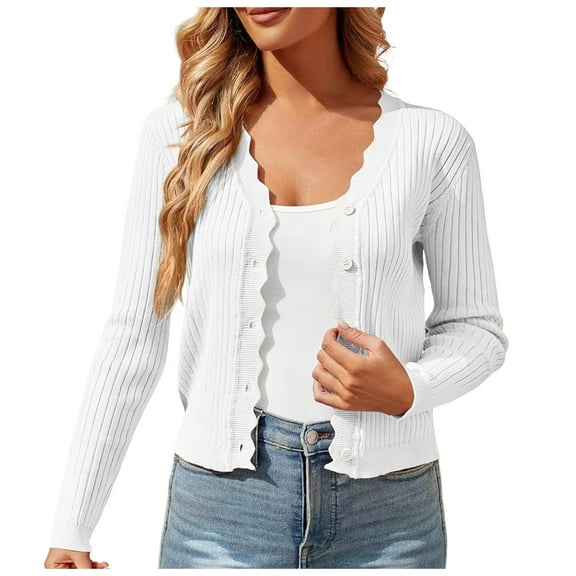 Vividxx Cardigan Sweaters For Women Long Sleeve Cropped Lightweight Cardigan Button Down Sweaters V Neck Fall Outfits 2025