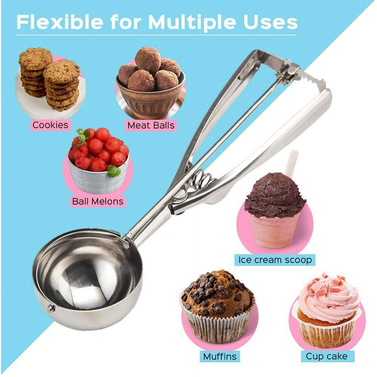 Ice Cream Scoops With Easy Trigger Stainless Steel Cookie Scoops