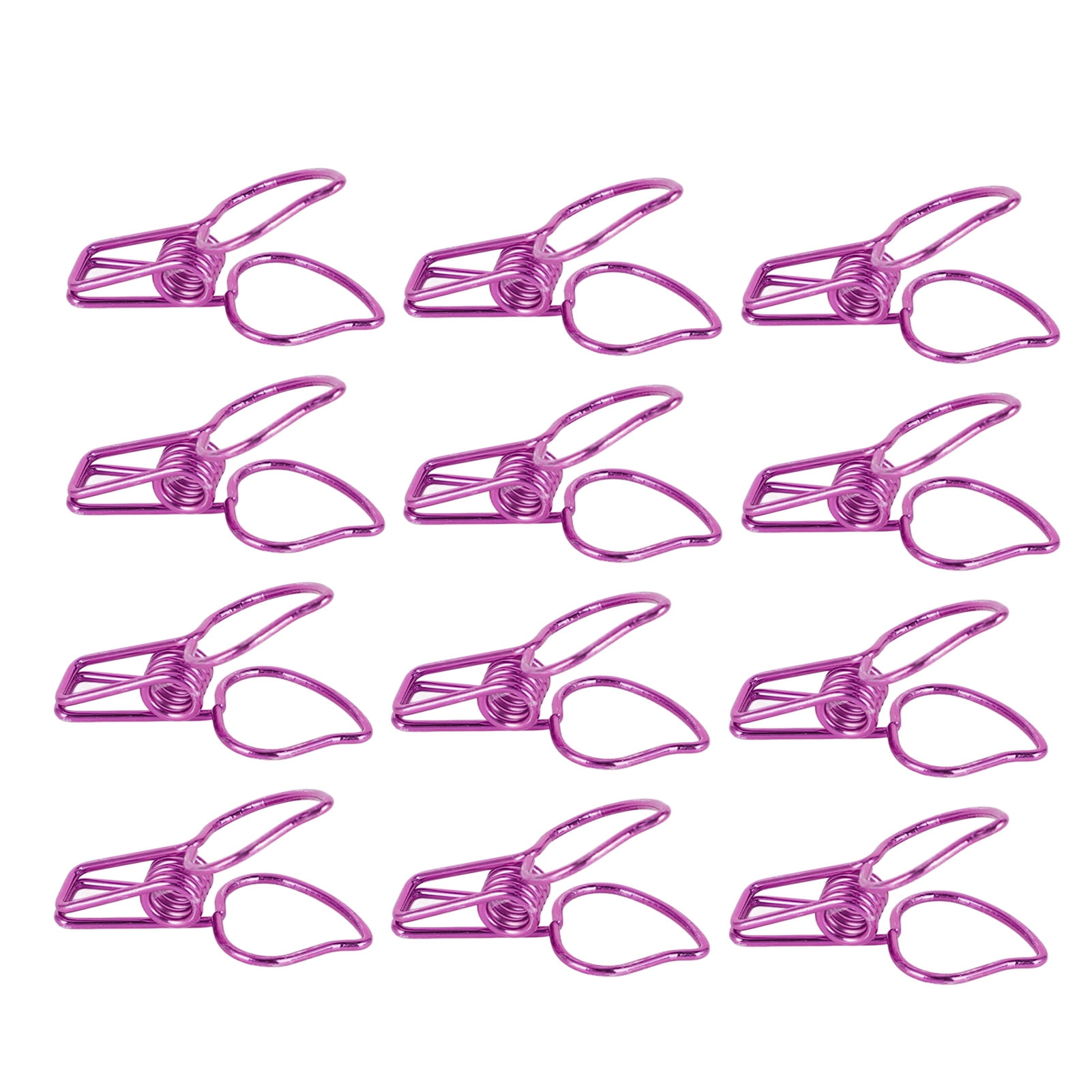 M Buder 100pcs Binder Clips Cute Cartoon Peach Shape Metal Long Tail Clips Office Account Paper Clamps, Purple (7.87 inches / 20 cm)