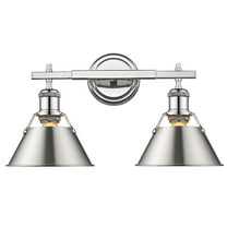 Yep by Golden Lighting Orwell 2-light Vanity in Chrome and Pewter shade