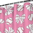thumbnail image 3 of Pink Bows and Baseballs Pattern Shower Curtain 72"x72" ,Bathroom Decorative Shower Curtains Set with 12 Hooks,Modern Waterproof Washable Shower Curtain, 3 of 6