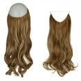 thumbnail image 2 of SHCKE Fish Line Extensions 20 Inch Invisible Hair Extensions with Transparent Fish Line Removable Secure Clips Synthetic Wavy Curly Secret Hairpiece Ginger Brown Mix Bleach Blonde, 2 of 6