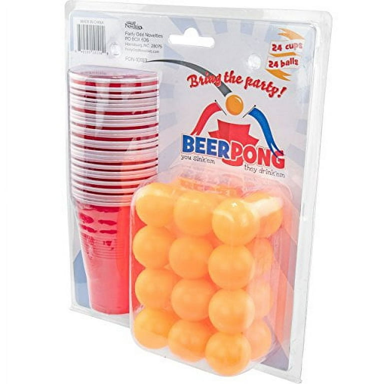 BayView Beer Pong Set Complete, 24 Cups & 4 Balls
