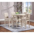 thumbnail image 2 of New Classic Furniture Amy 5PC Round Wood Counter Set w/ 4 Chairs in Bisque Beige, 2 of 11