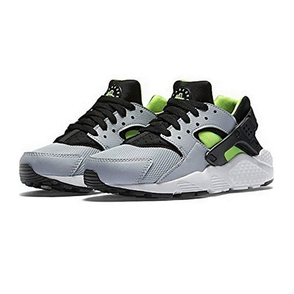 Nike Huarache Run (GS) Trainers 654275 Sneakers Shoes (7 B(M) US, Wolf Grey Black Electric Green White 015)