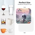 thumbnail image 7 of Bingfone Vintage Mist Sunflower Skull Leather Drinks Coasters with Set of 6,Suitable for Home Kitchen,Coffee Cup Coasters Home Gift, 7 of 7