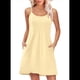 thumbnail image 2 of Vestidos de Verano para Mujer, con Tirantes Finos Ajustables, para Vacaciones en la Playa, Informales, Bonitos, con Bolsillos Amarillo M, 2 of 9