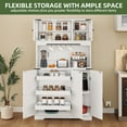 thumbnail image 2 of Uforic Kitchen Pantry Cabinet with Power Outlets & Hooks, Farmhouse Hutch Storage Cabient, White, 2 of 8